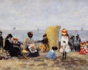 尤金 布丹 : Trouville, Beach Scene